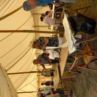 In the kite making tent